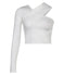 One-shoulder Solid Color Off-the-shoulder V-neck Top